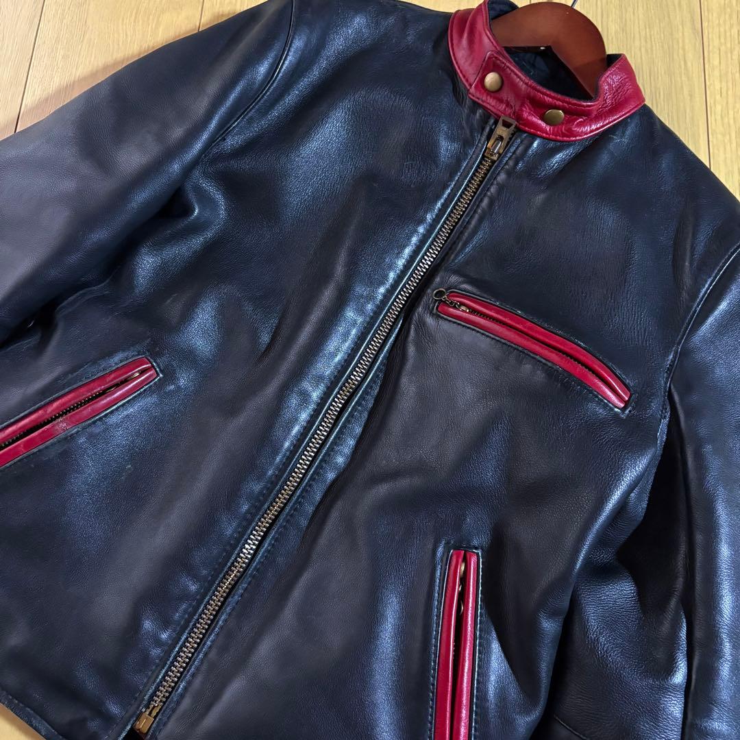 90s banson バンソン　ライダースジャケット　MODEL B 真鍮　赤