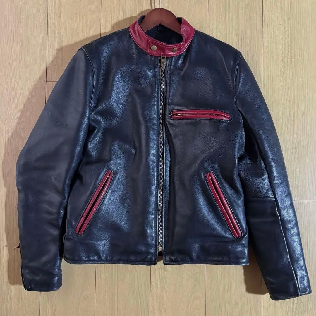 90s banson バンソン　ライダースジャケット　MODEL B 真鍮　赤