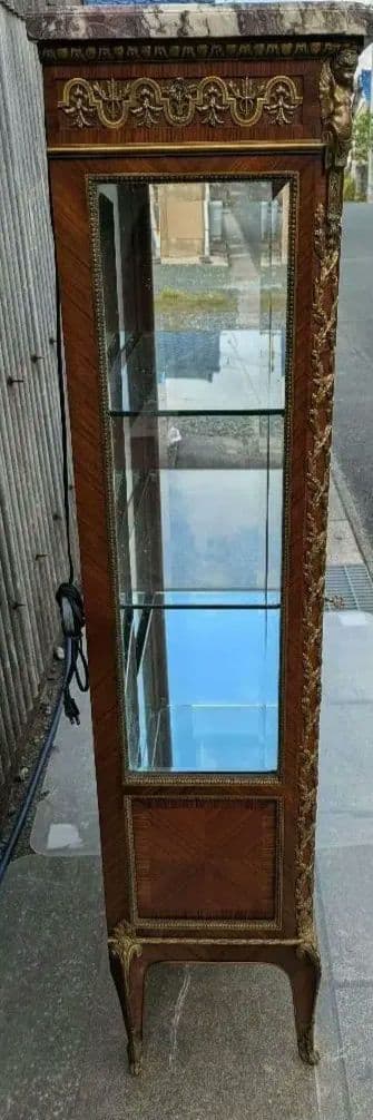 19世紀イギリス　ヴィクトリアンブロンズ飾付ショーケース