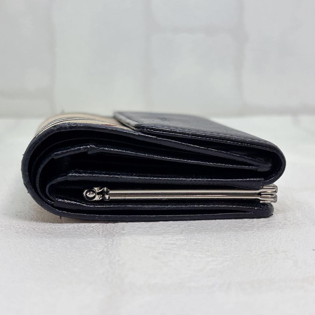 美品✨BURBERRY バーバリー ノバチェック 二つ折り財布 がま口 ブラック