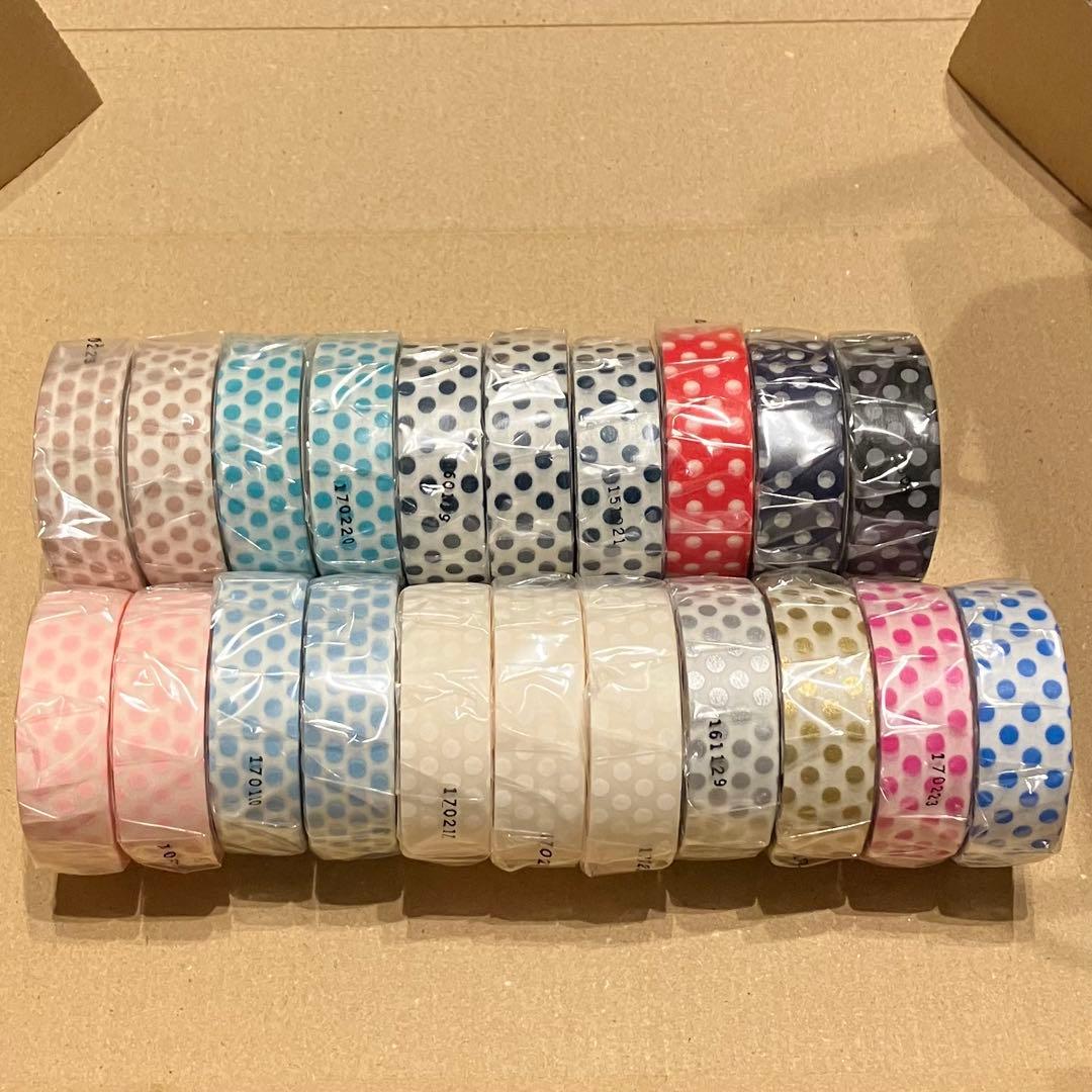 【未使用/廃盤あり】マスキングテープ カモ井 ドット 21本セット