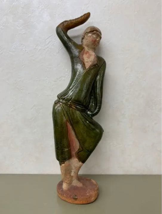 中国漢緑釉人形陶器　骨董　発掘品　古美術コレクション唐物　アンティーク江戸青磁