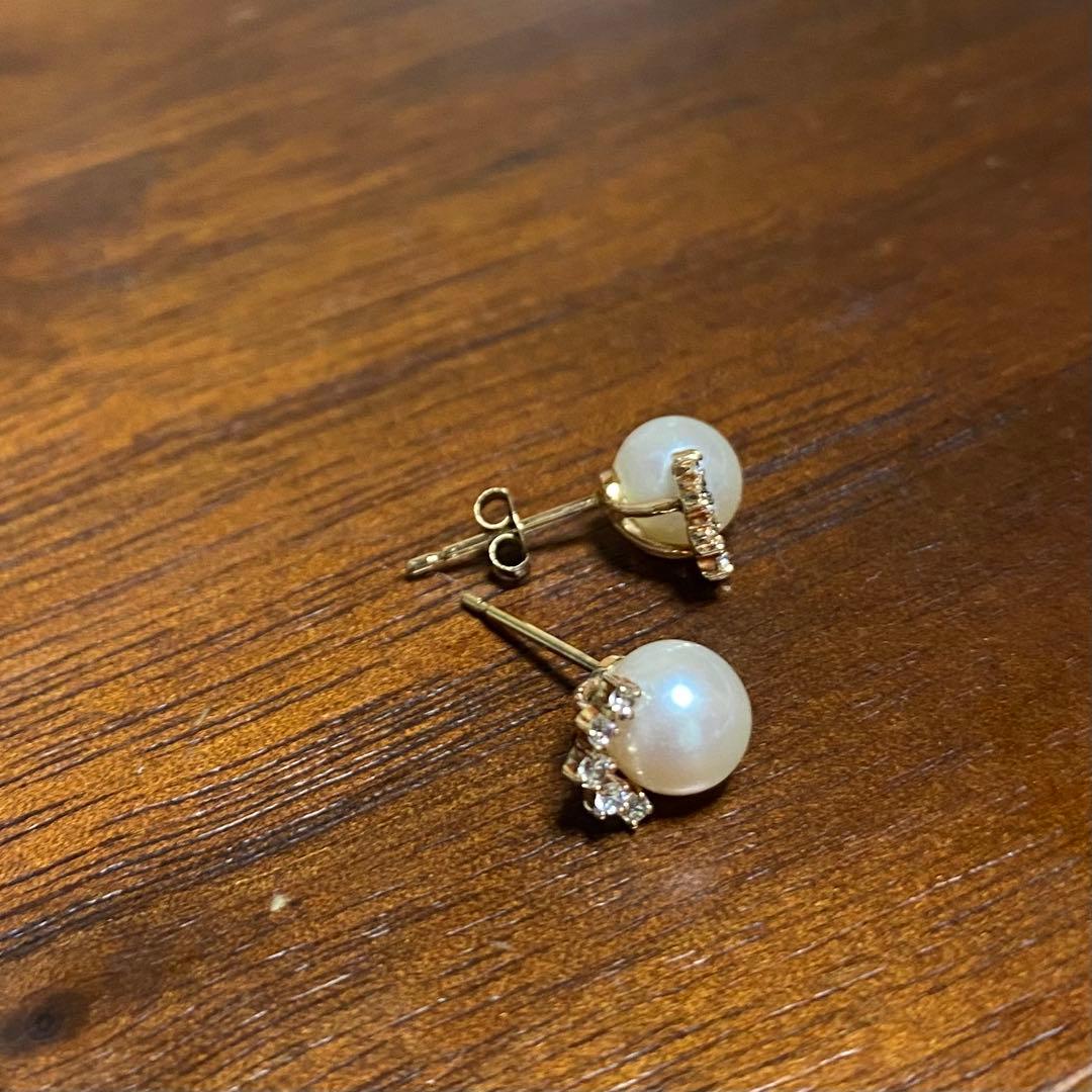 アガット★淡水パールピアス☆10k