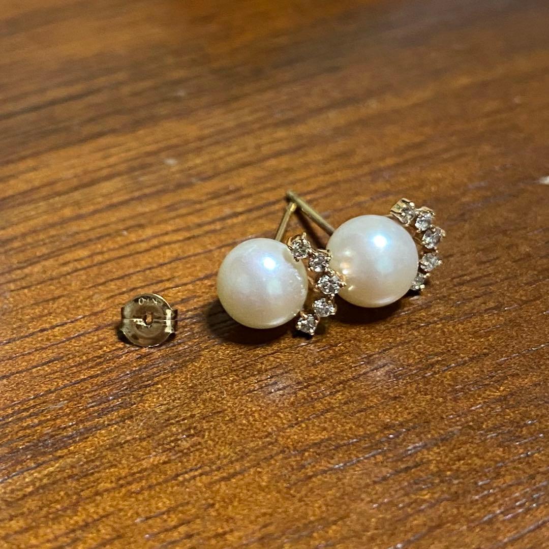 アガット★淡水パールピアス☆10k