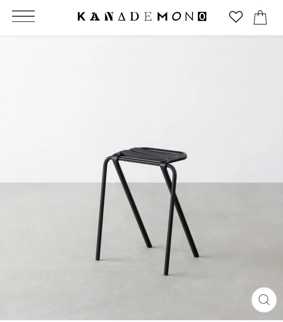kanademono ブラック スリム スツール