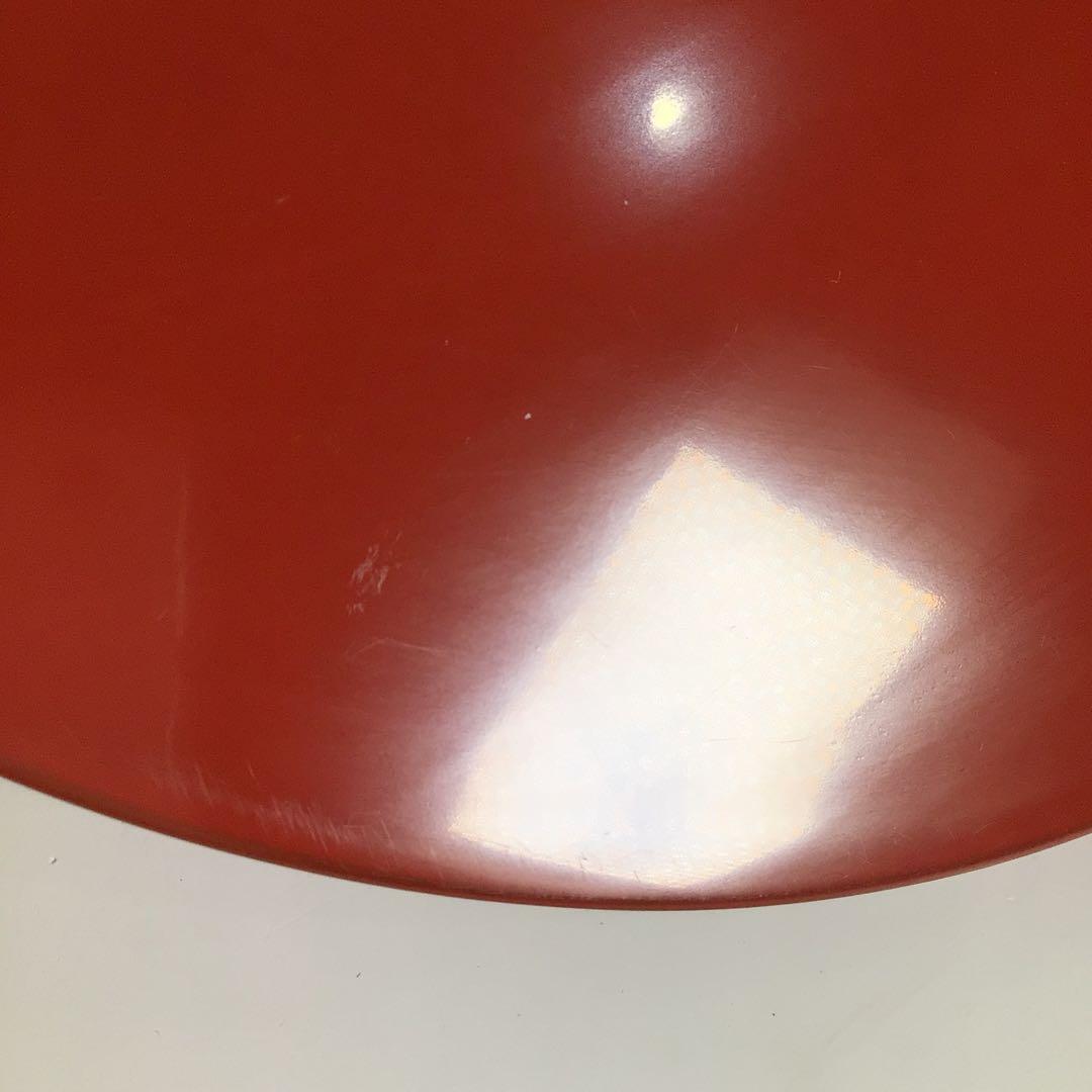 Ｍ７４８　水指　『塗師　岡本陽斎作』『朱塗』『手桶水指』　共箱　茶道具