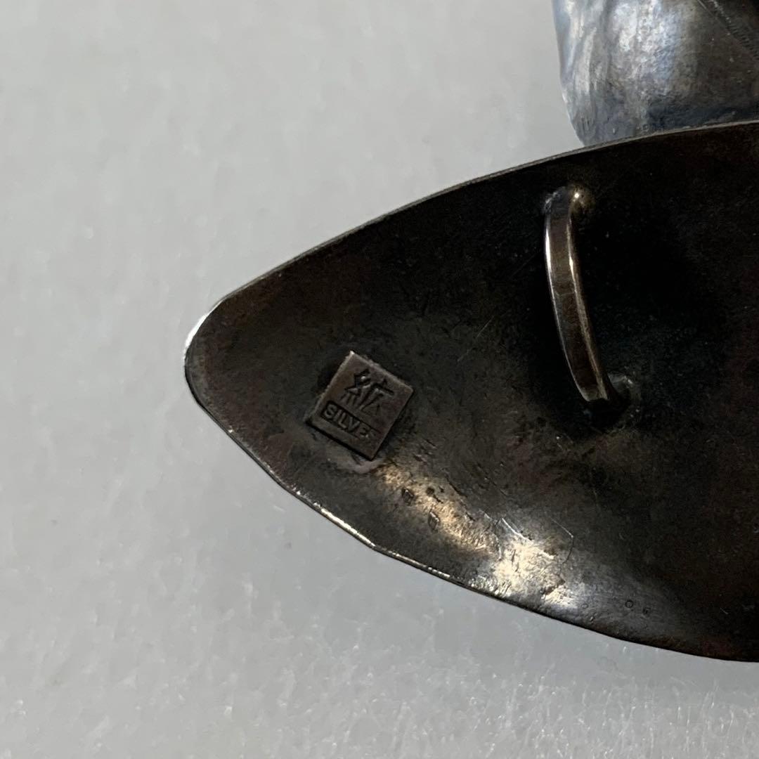 紘　作家銘入り　パール シルバーブローチ 花