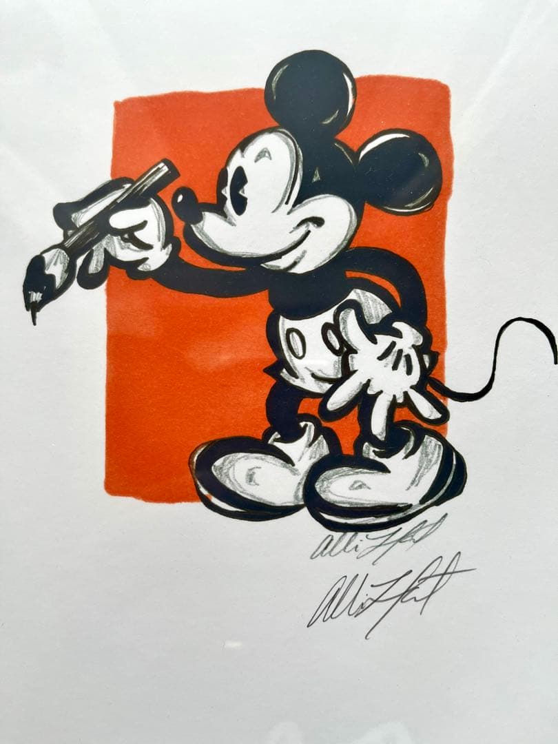 ディズニー公式作家「アリソン・レフコート」作品　ミッキーマウス　直筆鉛筆サイン