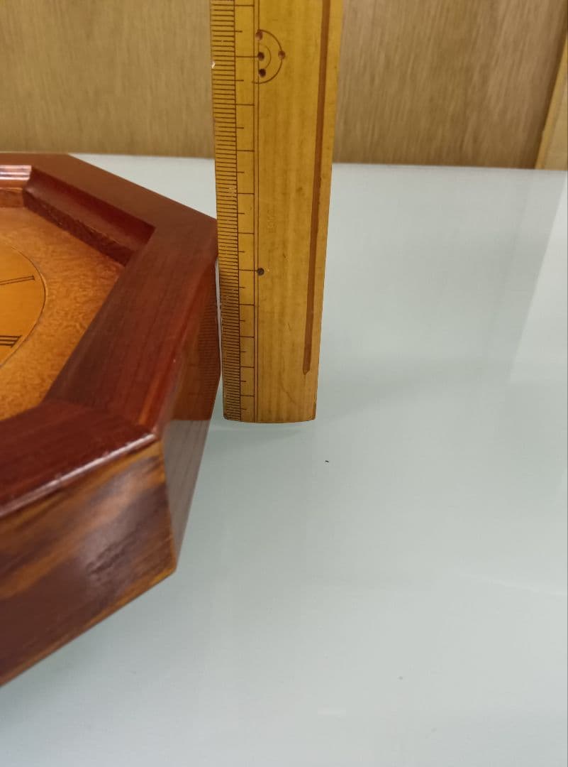 和洋折衷八角形 木製時計 十二支ローマ数字文字盤　ヴィンテージ美品