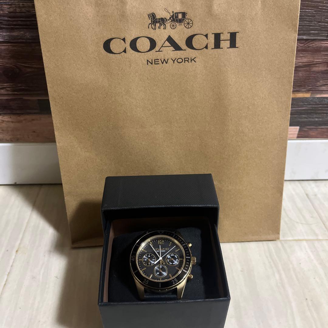 COACH アナログ腕時計 黒/金
