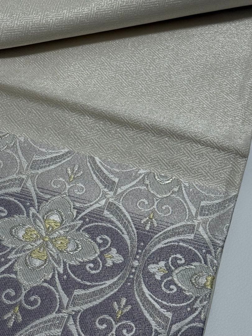 【新品未使用】 志都香織物　袋帯　西陣織　未仕立て　正絹　フォーマル　プラチナ箔