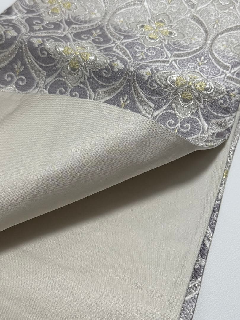 【新品未使用】 志都香織物　袋帯　西陣織　未仕立て　正絹　フォーマル　プラチナ箔