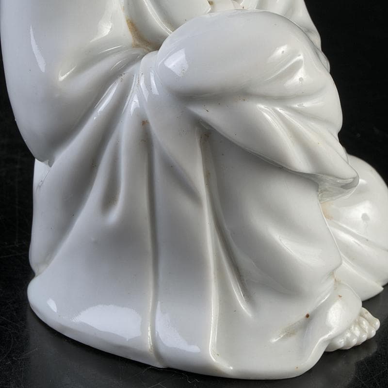 中国　徳化窯　白磁　観音像　仏像　置物　M　R9085