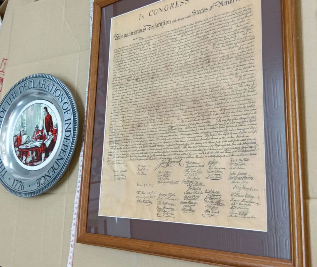 USA「独立宣言の起草」　ヴィンテージ コレクターズ ピューター プレート