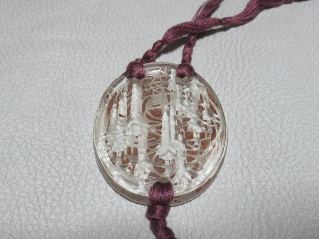 1915年定価30万◆ルネ・ラリック『垂れ下がる花』ペンダント セピア色パチネ彩