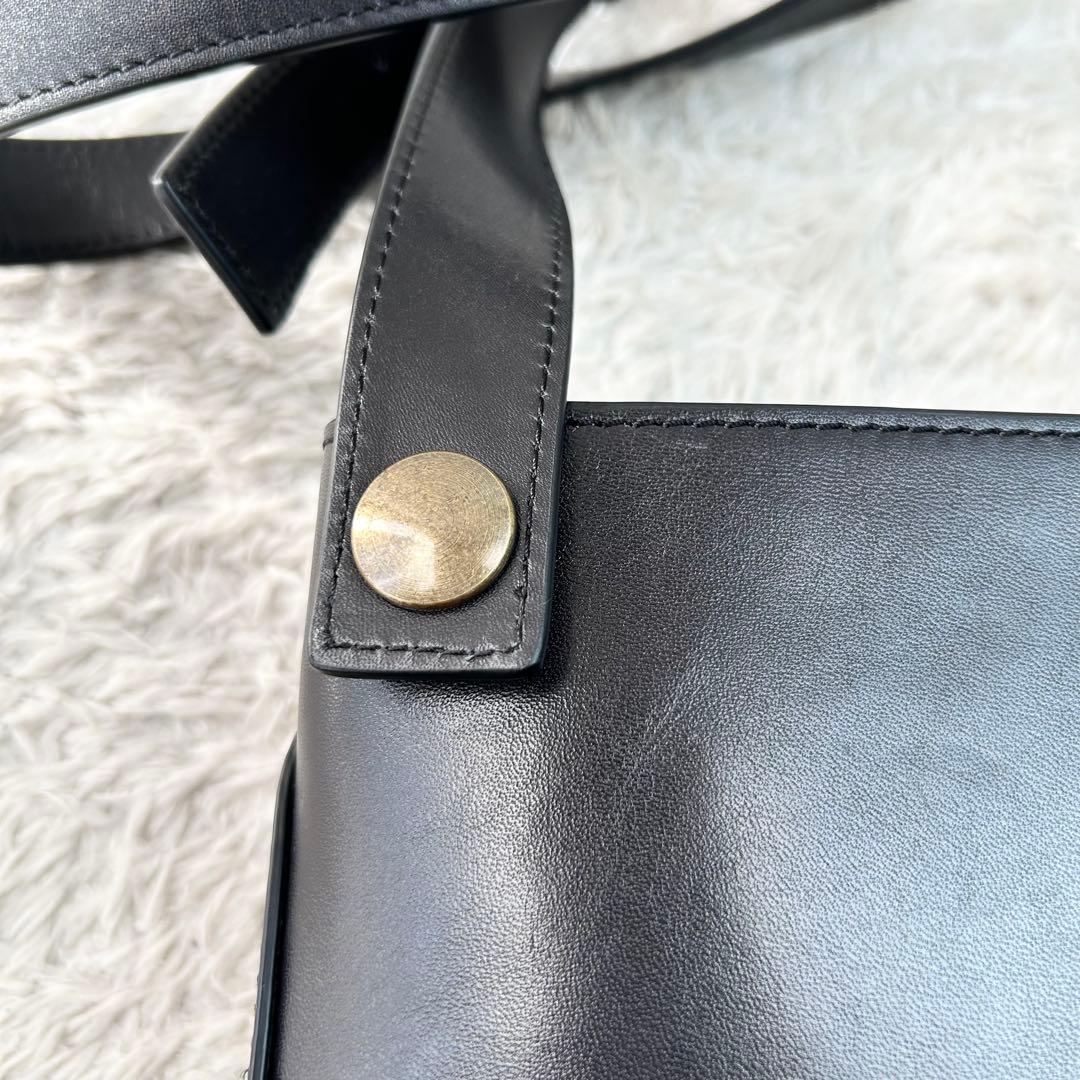 マザーハウス アンティーク ソラ ブラック 本革 ショルダーバッグ 2way