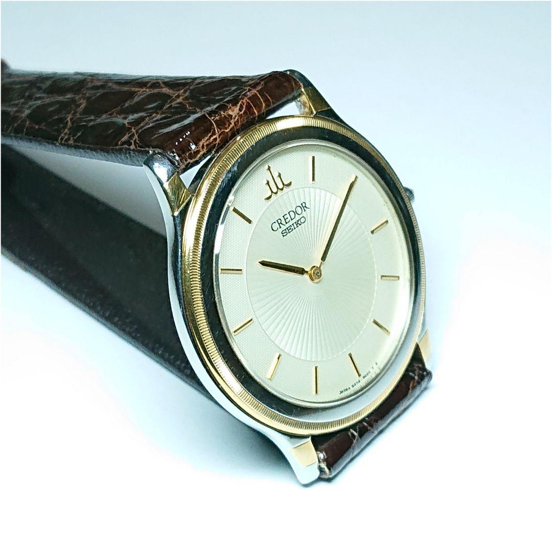 セイコー クレドール 18KT × SS メンズ 金無垢ベゼル 可動品
