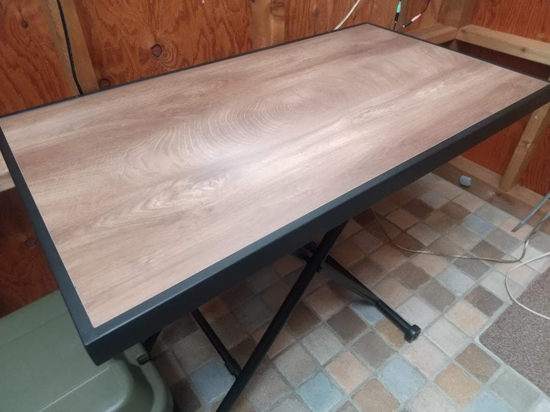 昇降式テーブル デスク （アイアン＆木目調）