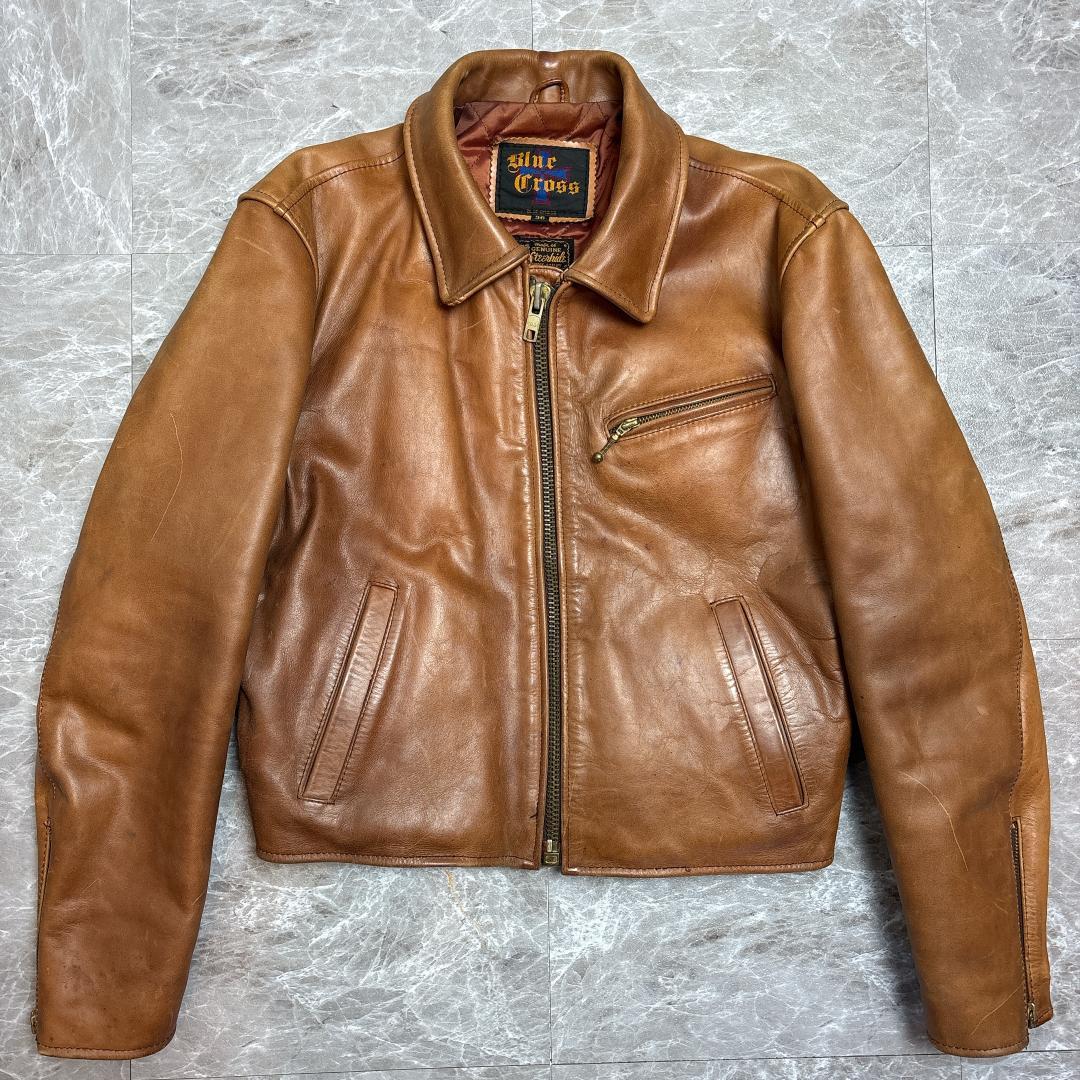 高級 A2 type シングルライダース ジャケット 36 BlueCross