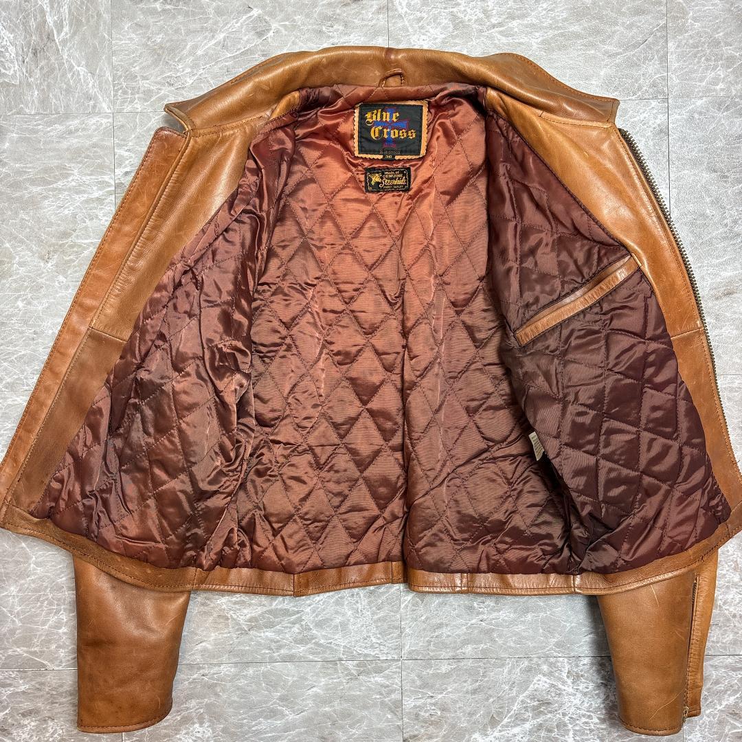 高級 A2 type シングルライダース ジャケット 36 BlueCross