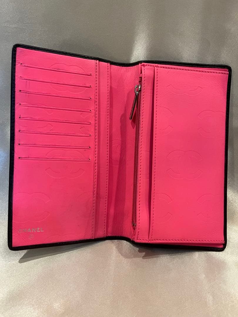 CHANEL カンボンライン　二つ折り長財布　正規品　リペア