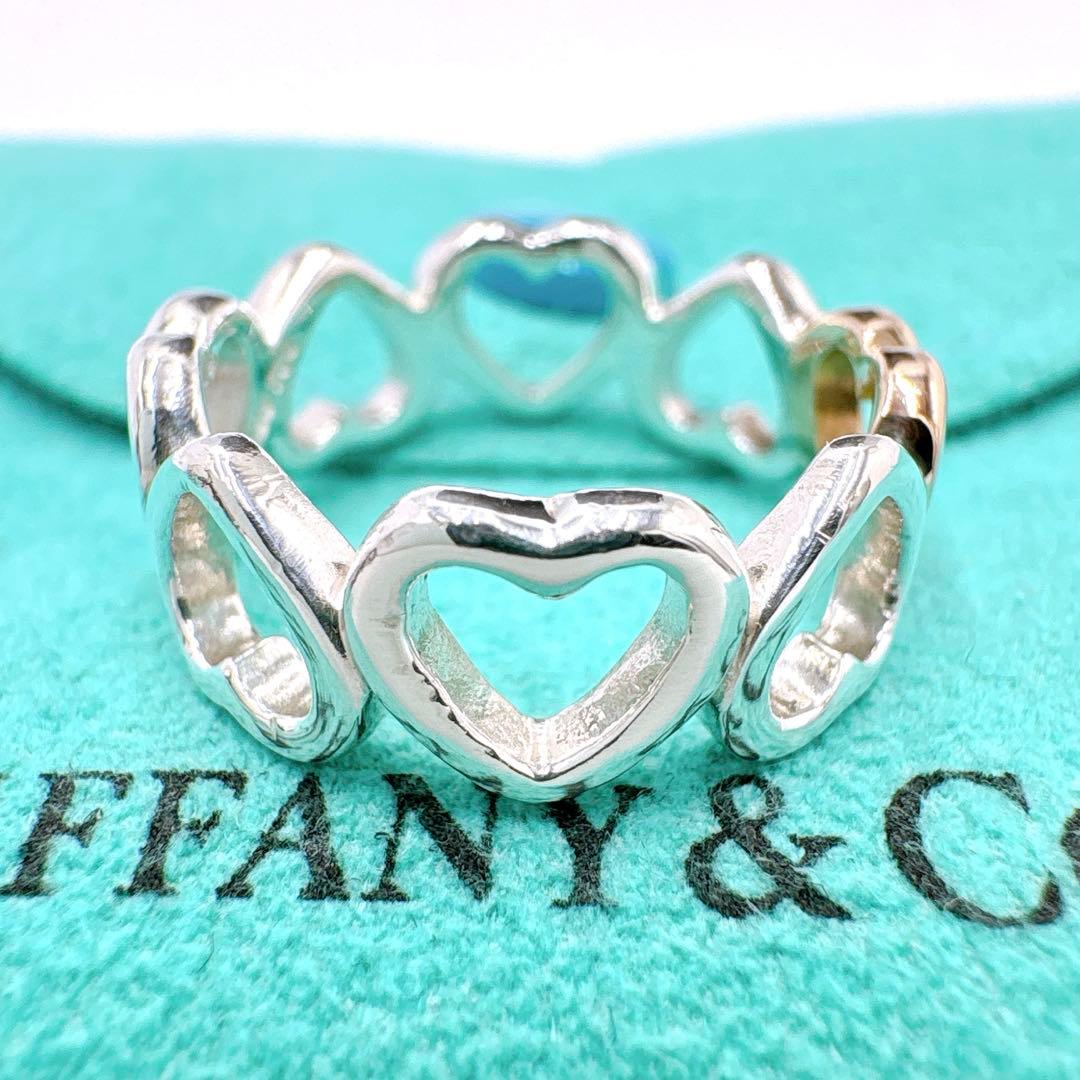 美品 オールドティファニー センチメンタルハート 11.5号 シルバー k18