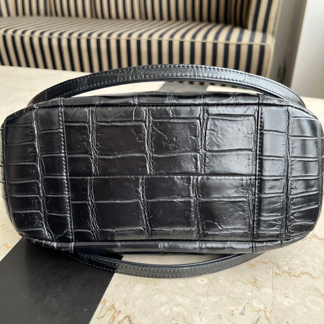 ボーグラン JRA 376 クロコダイル 黒 レディース トートバッグ
