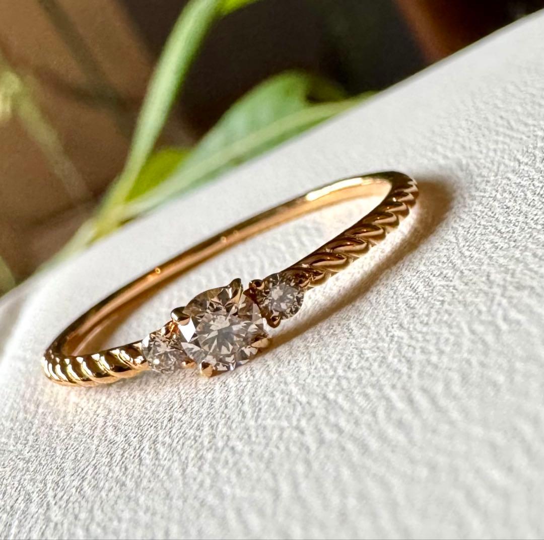 K18YG*18号*ダイヤモンドリング*大きめサイズ*指輪