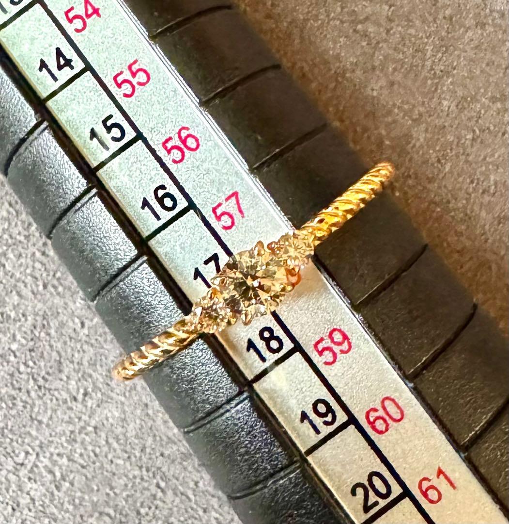 K18YG*18号*ダイヤモンドリング*大きめサイズ*指輪