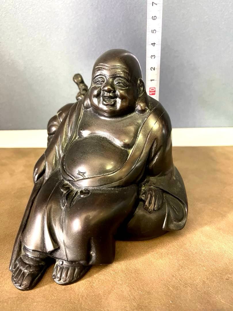『高岡銅器』布袋様の置物　越井栄山作品