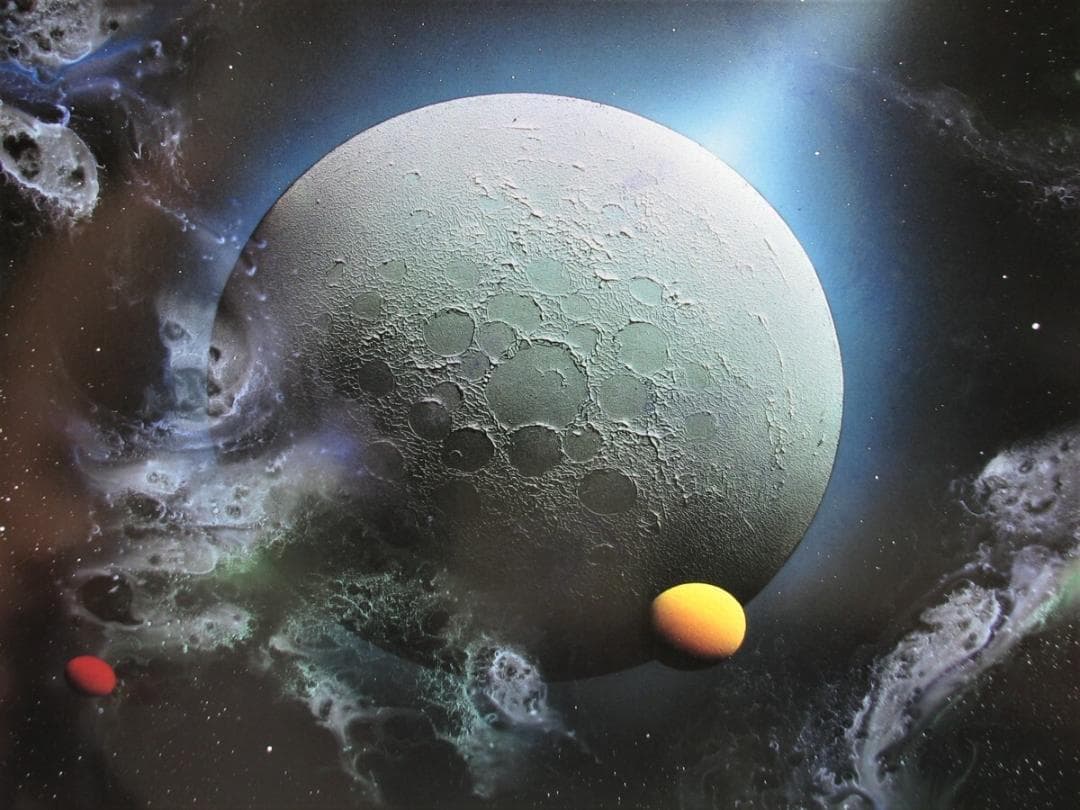 宇宙アートの第一人者,マイケルデビッドワード「ゲートウェイ」ミクストメディア版画