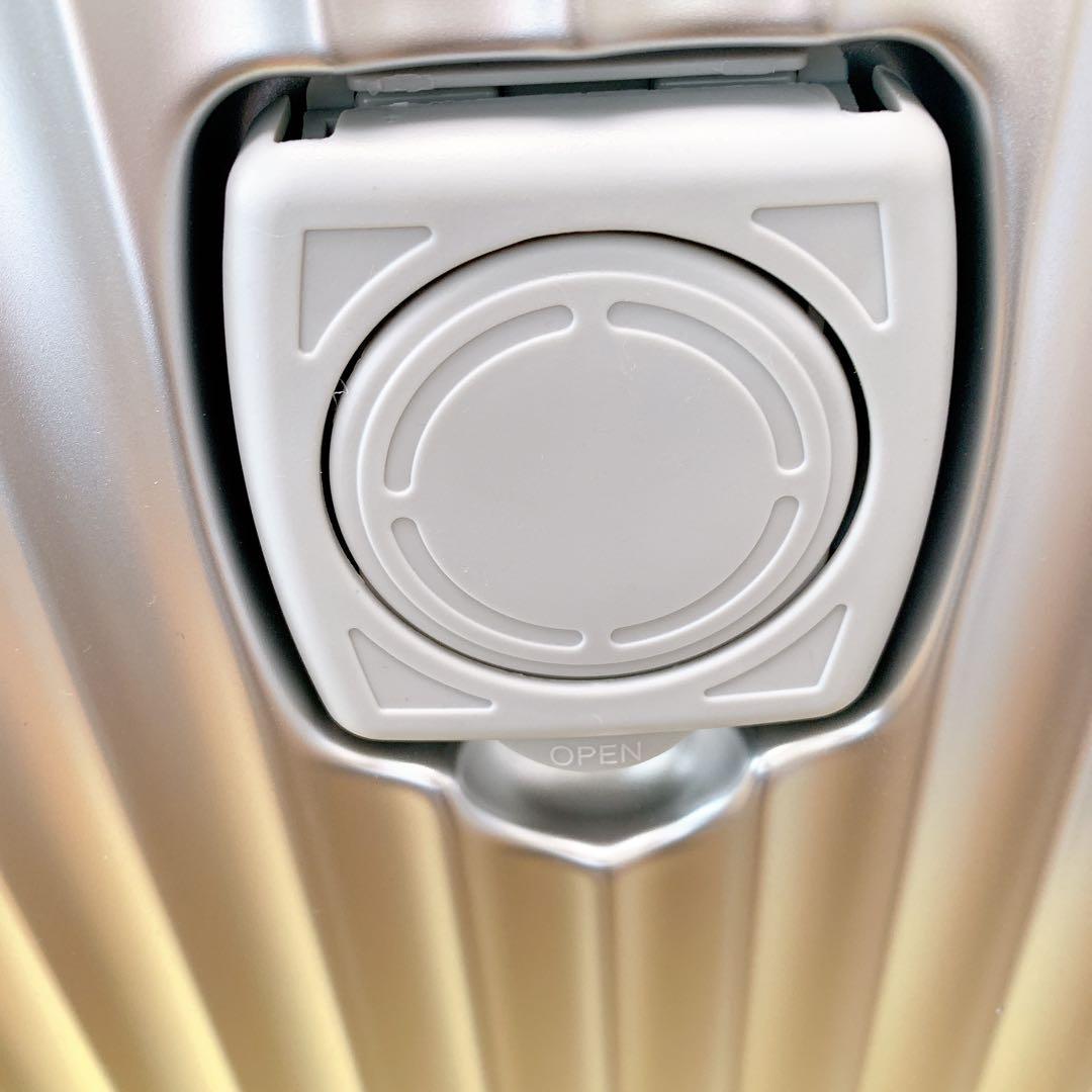 高機能‼️ スーツケース ストッパー付　シルバー フロントオープン　Mサイズ