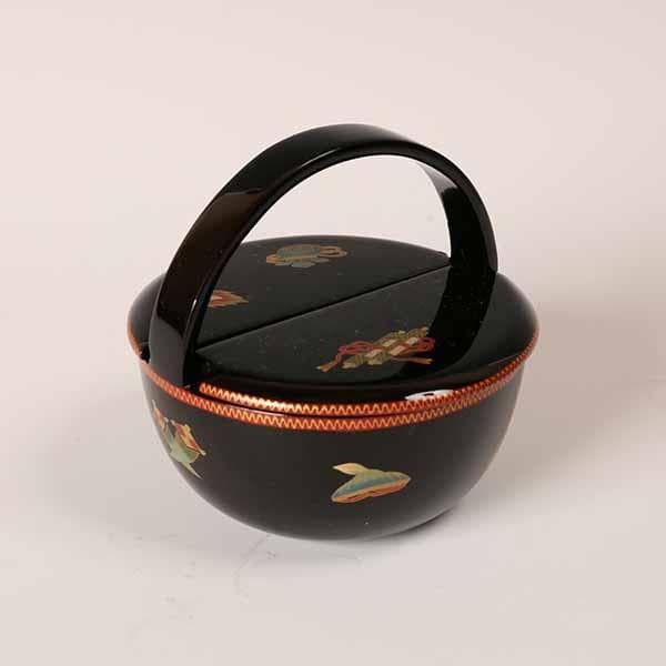 弦付宝尽蒔絵茶器　井筒英文　【茶道具】