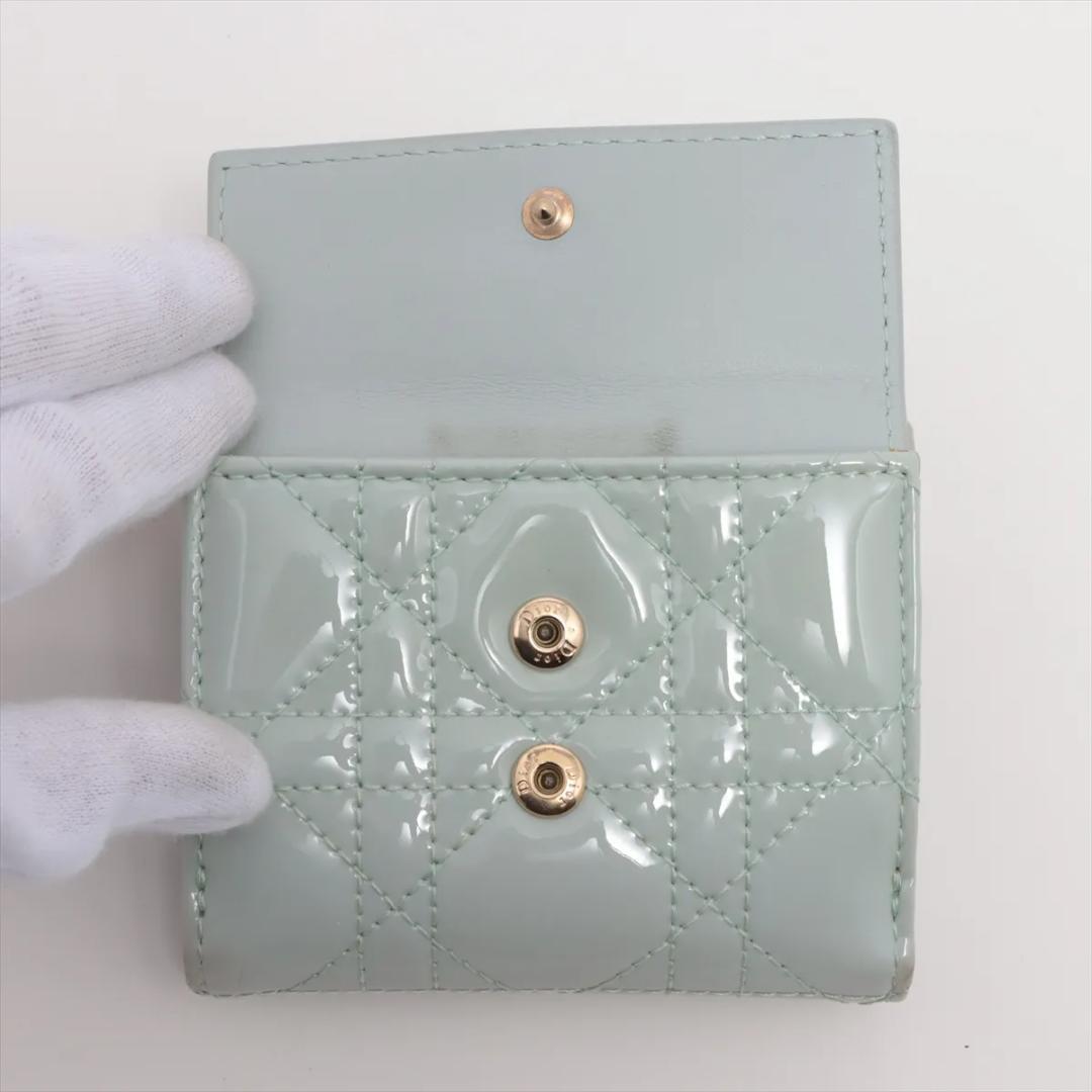 Dior 三つ折り財布 レディディオール カナージュ パテントレザー ディオール