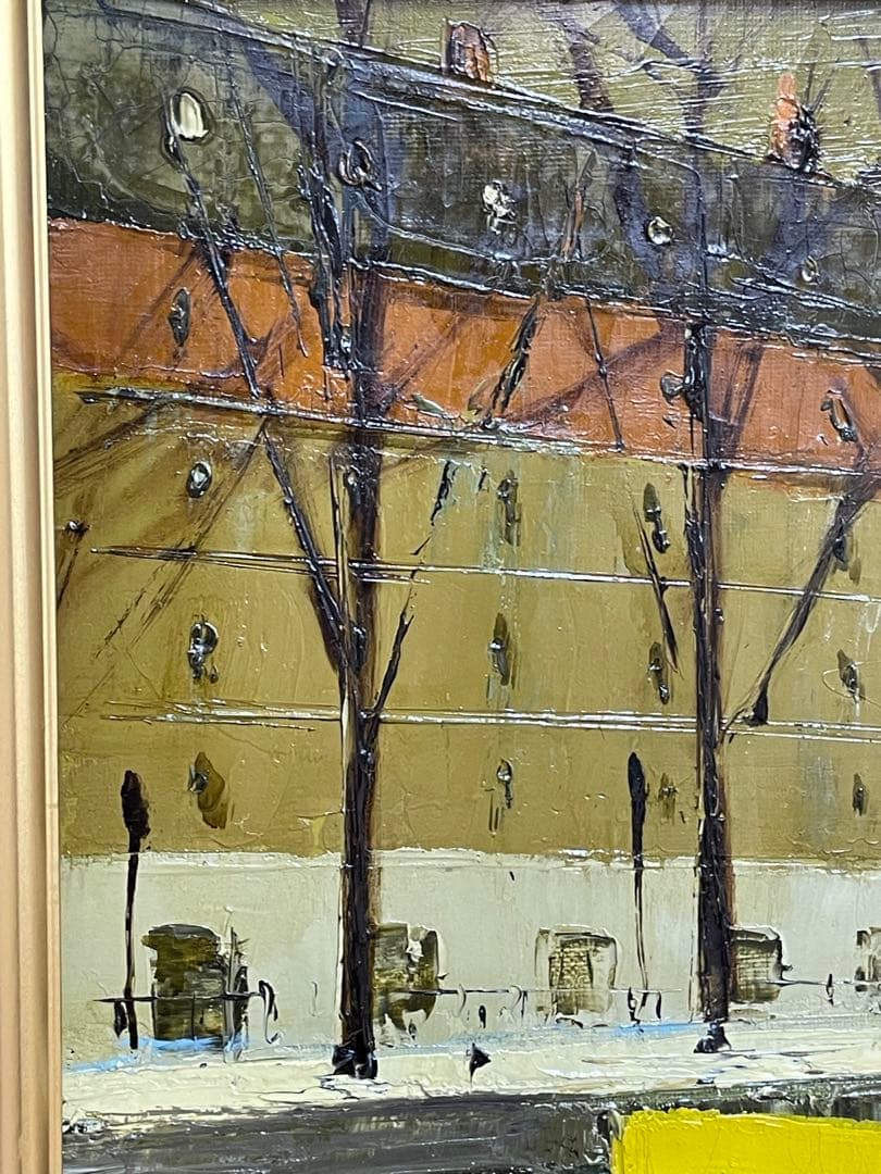 絵画 油絵 真作 若林茂佳 若林成佳 「サンマルタン運河」