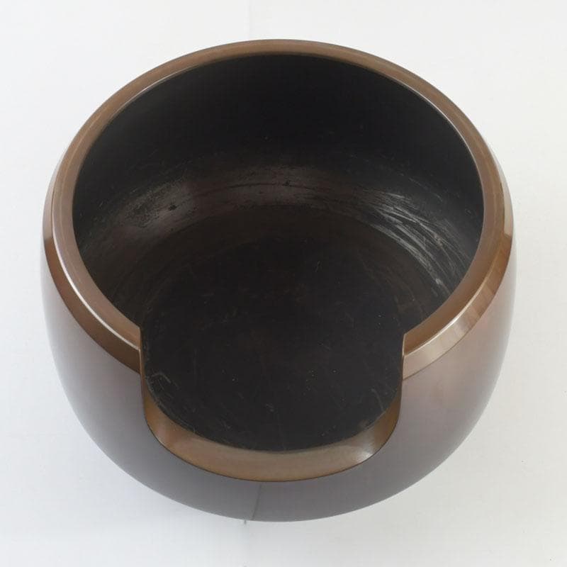 茶道具　鋳師　源斉造　鋳銅　面取風炉　共箱　V　9451A