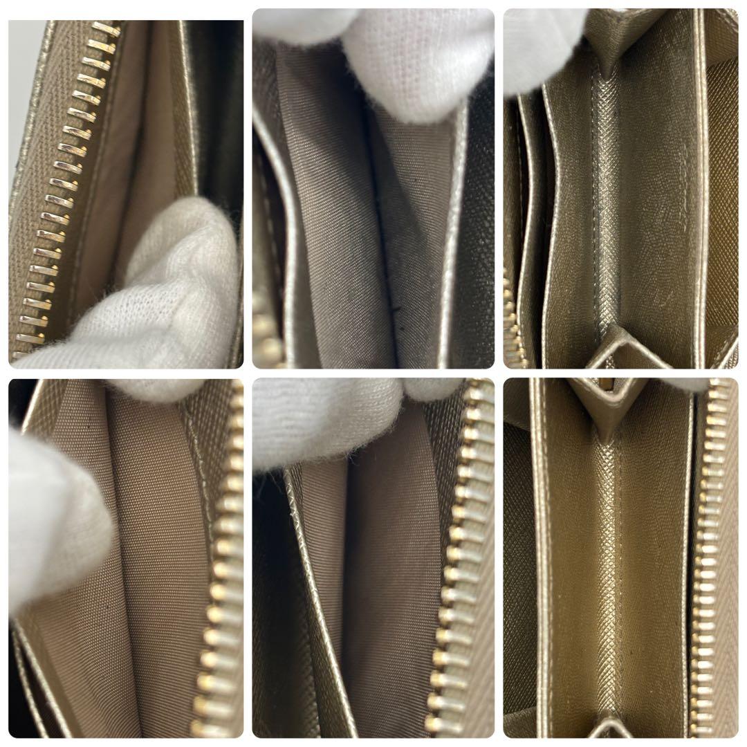 PRADA プラダ サフィアーノ　ゴールド 1MM268 折り財布　ミニ財布