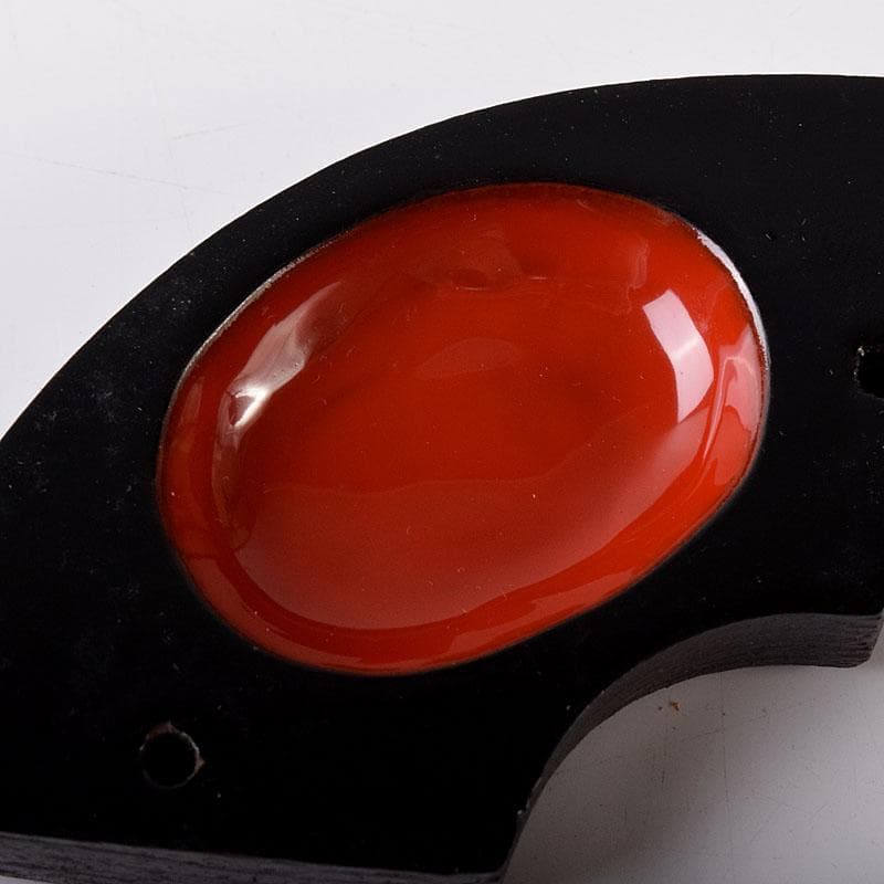 茶道具　塗師　高橋峯房作　秋草蒔絵　扇面型　香合　共箱　V　7778