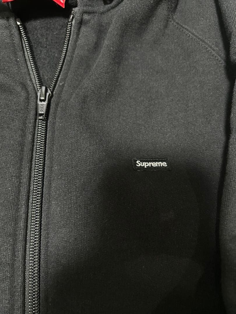 Supreme ブラック ジップアップパーカー