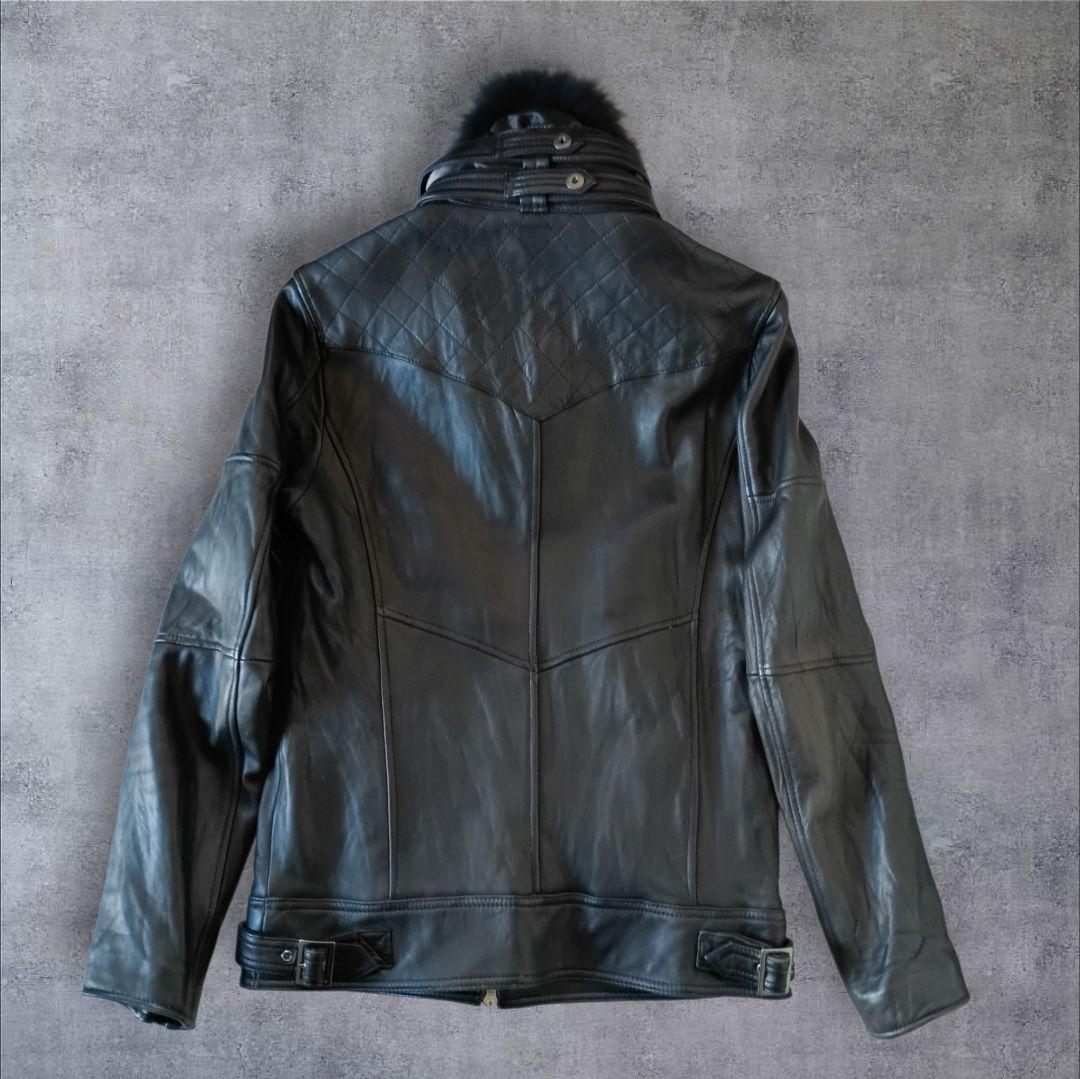 美品✦Jackrose ジャックローズ ファー付　ラクーン ライダース 黒