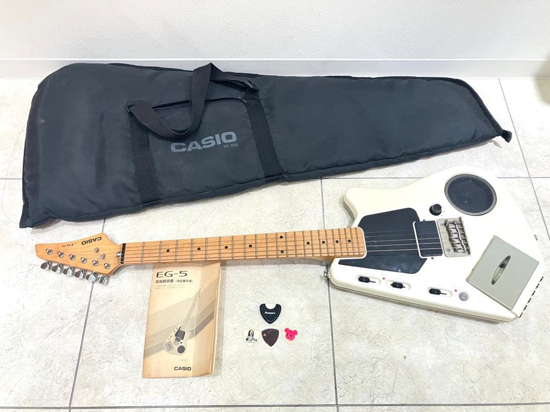 CASIO EG-5 エレキギター 当時物ジャンク品 ソフトケース 説明書付き