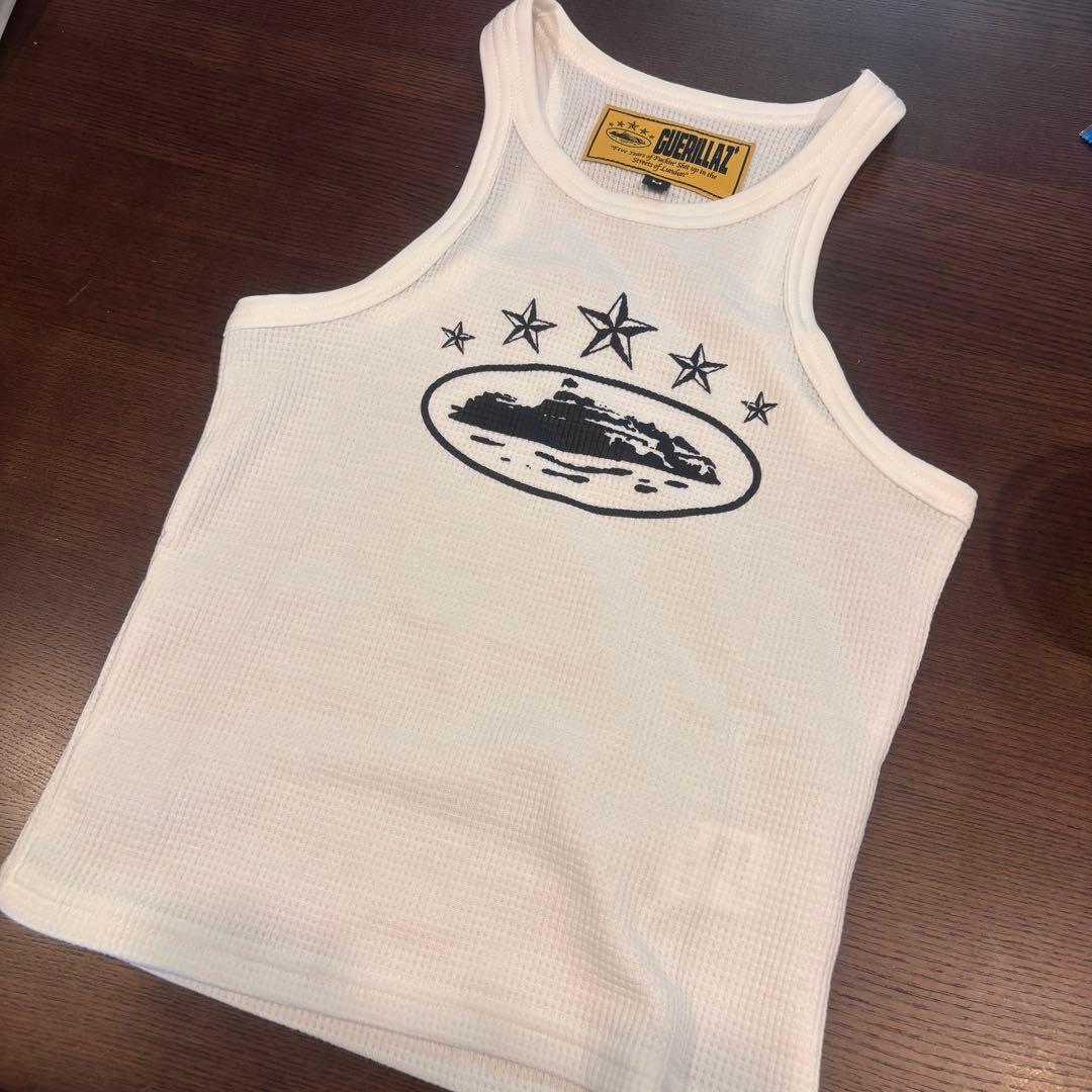 corteiz ホワイトメッシュタンクトップ