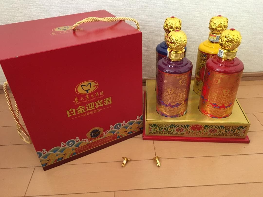 AB)貴州茅台集団2018年制 白金迎賓酒52% 500ml*4本濃香型白酒