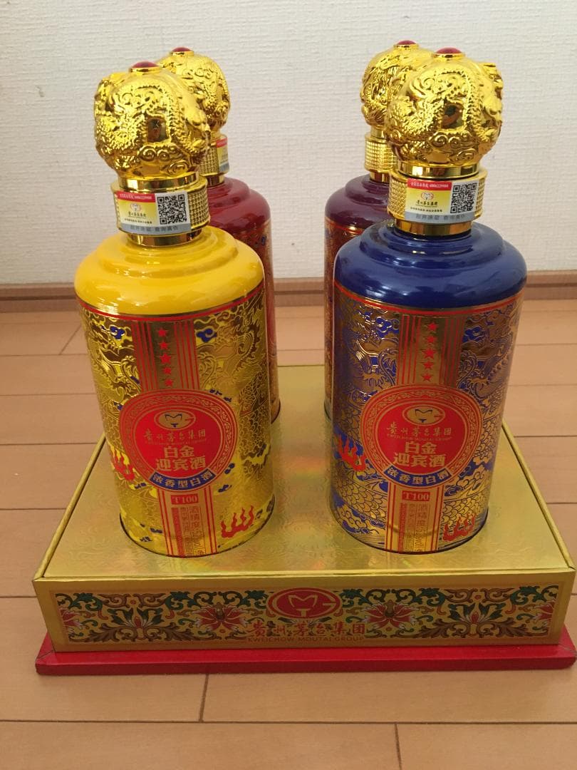 AB)貴州茅台集団2018年制 白金迎賓酒52% 500ml*4本濃香型白酒