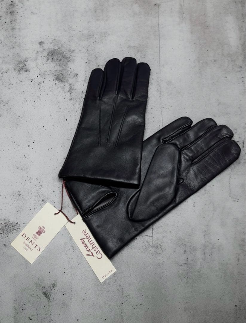 新品DENTSデンツ レザーグローブ 9 革手袋 カシミヤ
