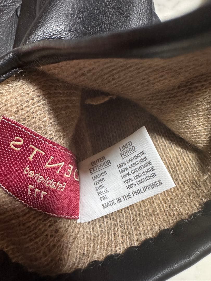 新品DENTSデンツ レザーグローブ 9 革手袋 カシミヤ