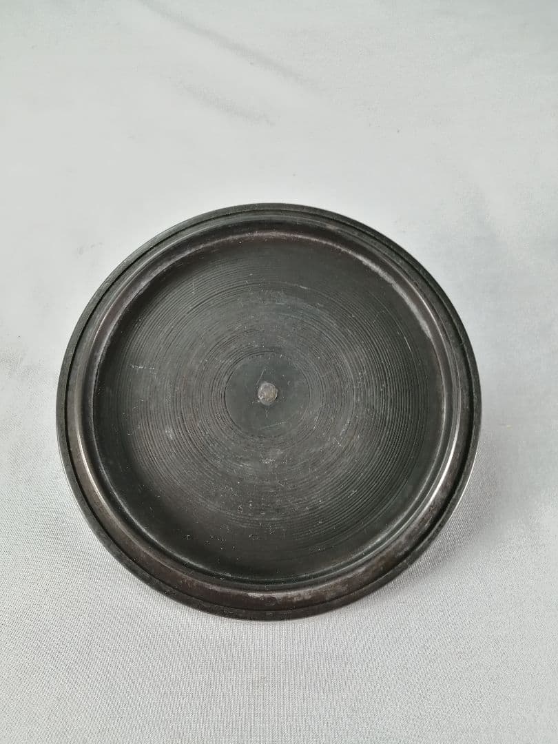 【茶事具】釜師聲鉄　織部筋釜　茶釜　釜386