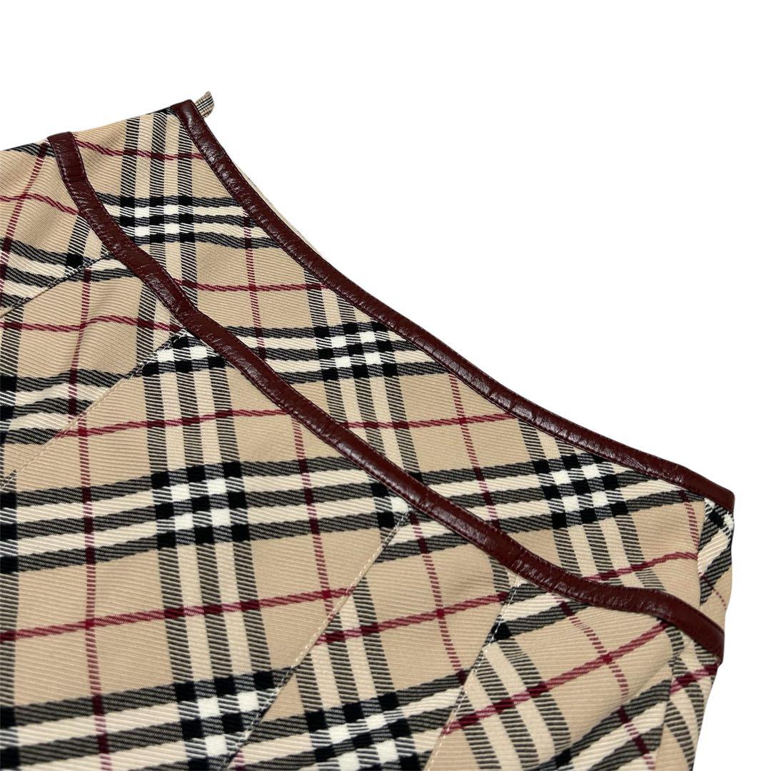 バーバリー ロンドン ブルーレーベル プリーツスカート ノバチェック 38M
