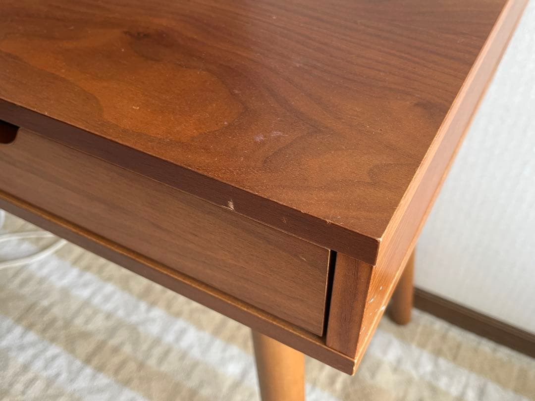 北欧ウッドデスク　引き出し付　パソコンデスク