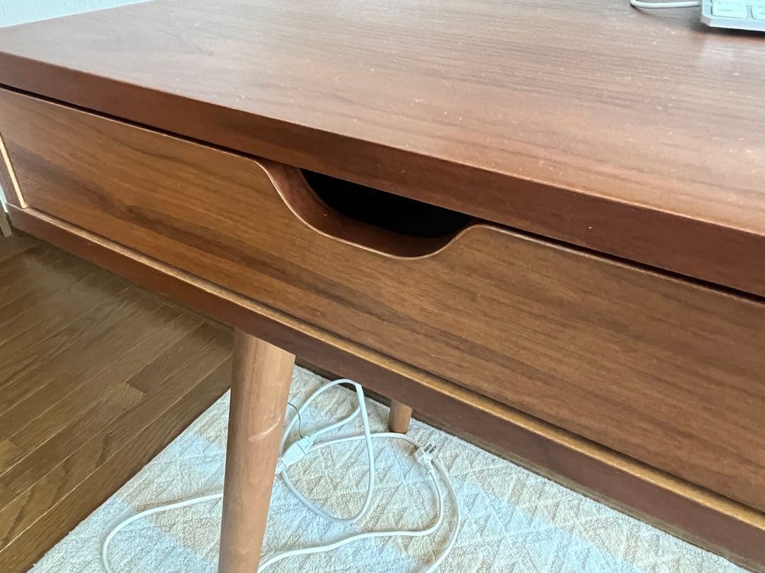 北欧ウッドデスク　引き出し付　パソコンデスク